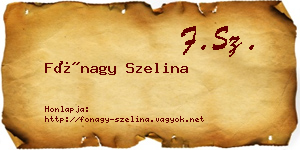 Fónagy Szelina névjegykártya